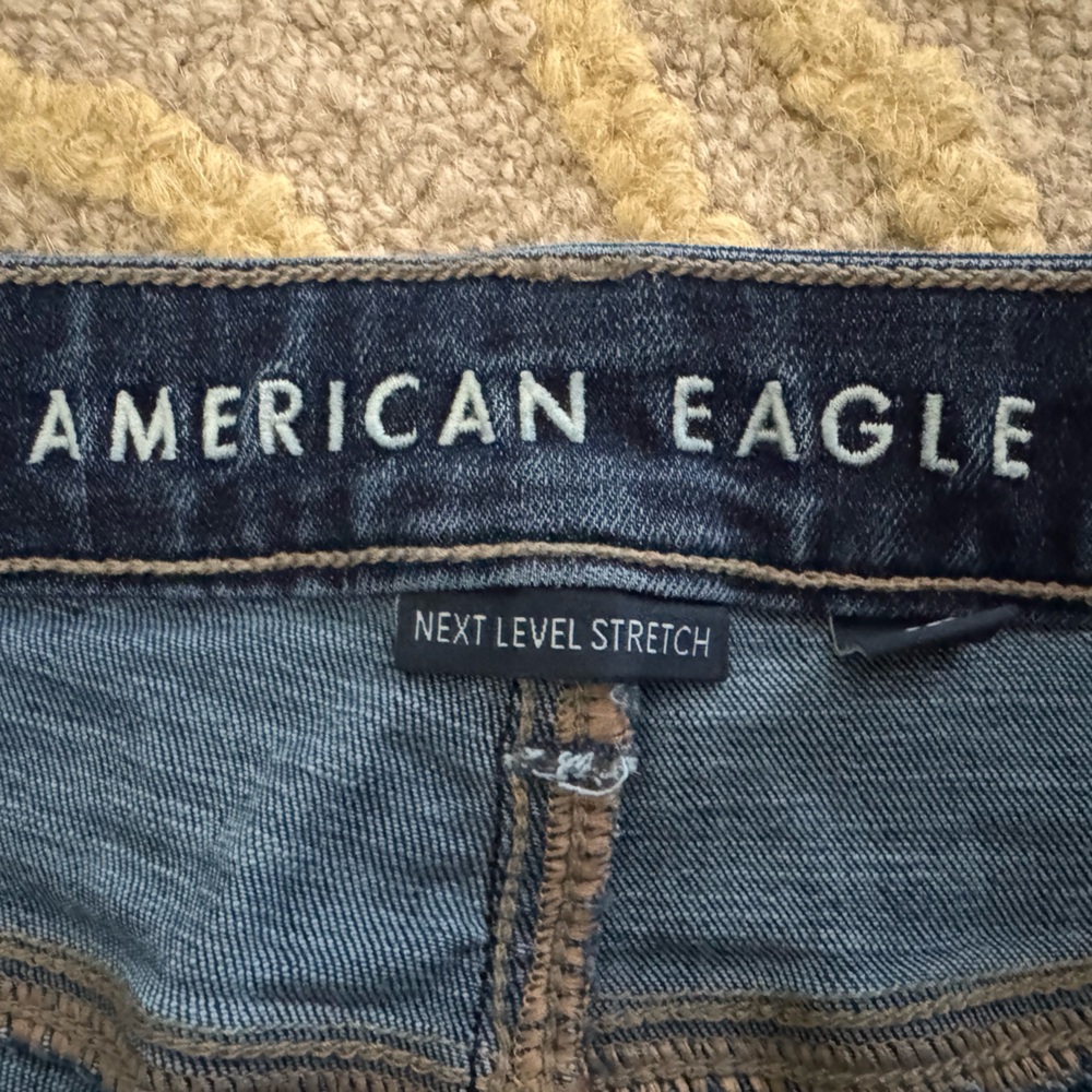 American Eagle Size 16 High-Rise Shortie Dark Wash Denim Shorts - Picture 4 of 5